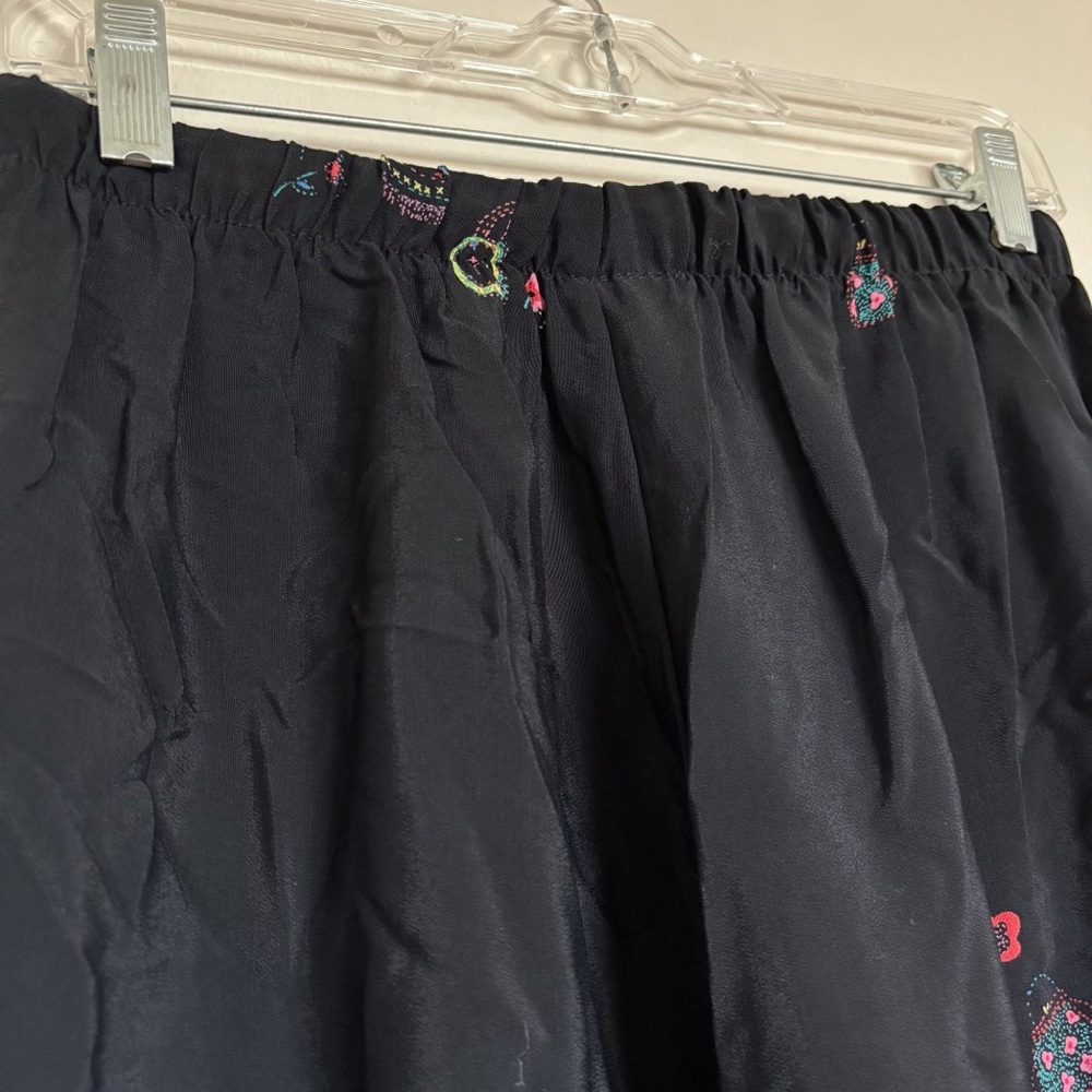 Hot Cotton by Marc Ware Spring Theme Black Wide Leg Pants Size Large Palazzo - Picture 7 of 11